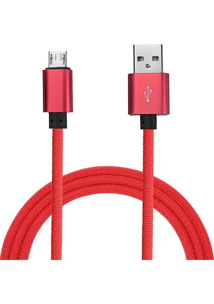 Micro USB İpli Şarj ve Data Kablosu - Kırmızı