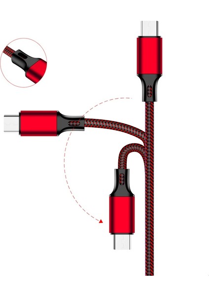 Micro USB İpli Şarj ve Data Kablosu - Kırmızı