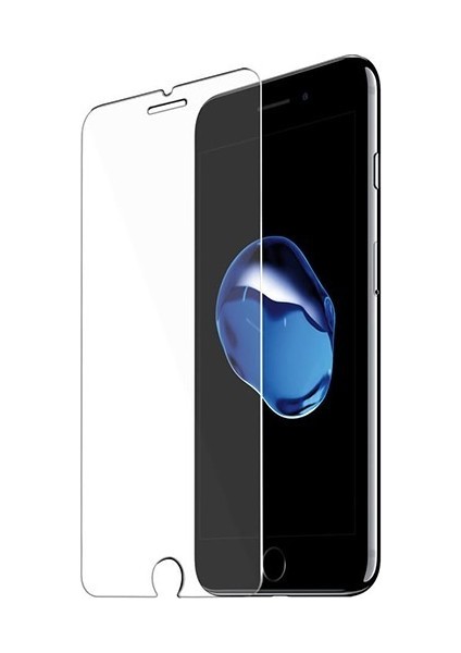 Apple iPhone 8 Plus Kılıf Yüzüklü Standlı Tank Silikon + Kırılmayan Esnek Nano Cam