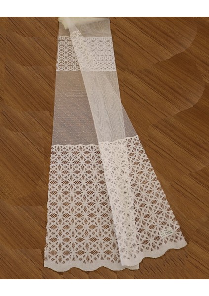 1/2,5 Orta Pileli Kdk Begonya Ara Kortlu Krem Tül Perde - 100 x 250 cm fırsatları