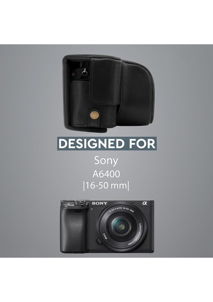 Sony Alpha A6100 A6400 (16-50mm)Suni Deri Kamera Çantası indirimleri
