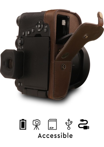 Leica V-Lux5 Panasonic FZ1000II Suni Deri Kamera Çantası modelleri