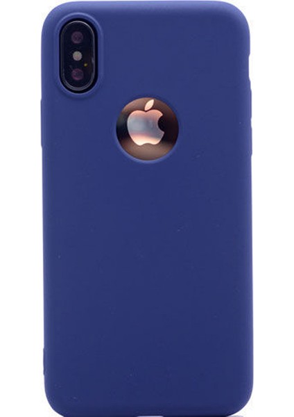 Apple iPhone XS Premium Matte Silikon Kılıf Lacivert