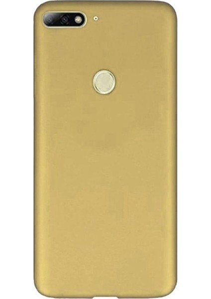Huawei Y7 2018 Premium Matte Silikon Kılıf Gold