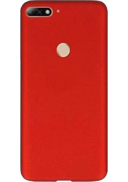 Huawei Y7 2018 Premium Matte Silikon Kılıf Kırmızı