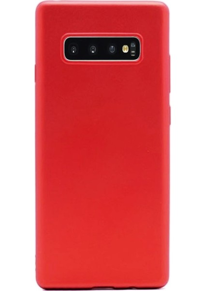 Samsung Galaxy S10 Plus Premium Matte Silikon Kılıf Kırmızı