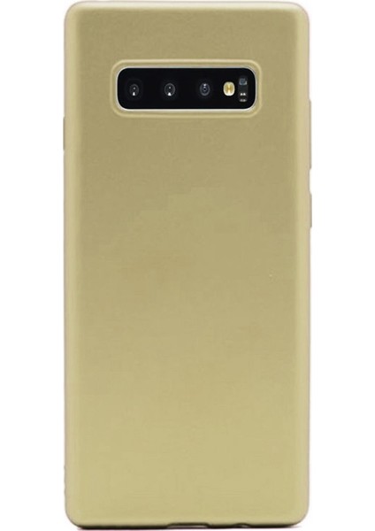 Samsung Galaxy S10 Premium Matte Silikon Kılıf Gold