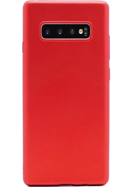 Samsung Galaxy S10 Premium Matte Silikon Kılıf Kırmızı