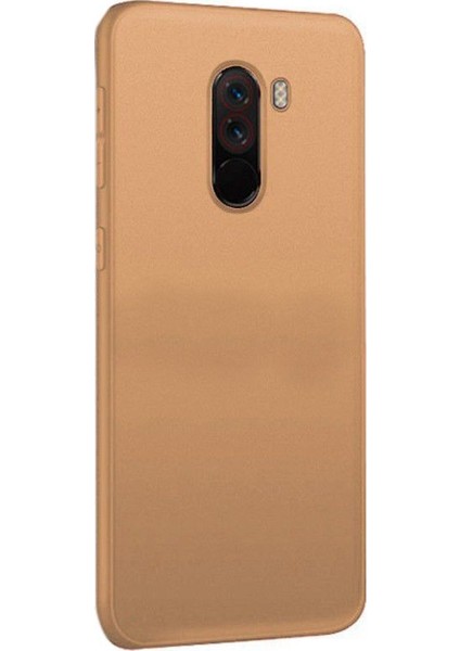 Xiaomi Pocophone F1 Premium Matte Silikon Kılıf Gold