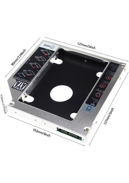 Codmax 9.5mm Notebook Slim 2.5" Sata HDD ve SSD Disk Kutusu (CDG-HDC-095)