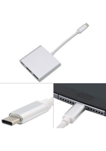 USB 3.1 Type-C - USB 3.0+ HDMI+ USB 3.1 Type-C Çoklayıcı Adaptör CDG-CNV39