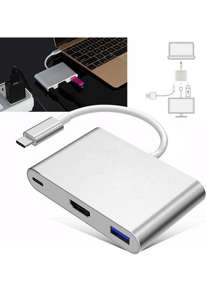 USB 3.1 Type-C - USB 3.0+ HDMI+ USB 3.1 Type-C Çoklayıcı Adaptör CDG-CNV39