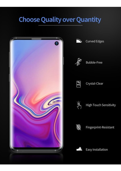 Samsung S10 Cam Ekran Koruyucu 3D Full Coverage Liquid Skin Film 2 Adet