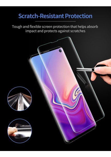 Samsung S10 Cam Ekran Koruyucu 3D Full Coverage Liquid Skin Film 2 Adet