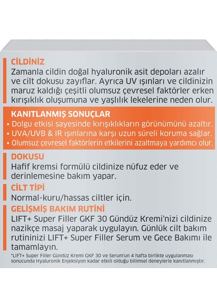 Lift+ Super Filler Gündüz Kremi Gkf 30 50 ml