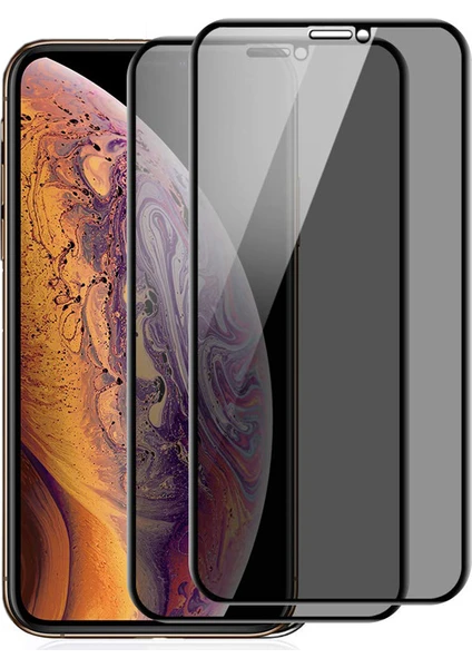 Case 4U Apple iPhone XS Max - iPhone 11 Pro Max Ekran Koruyucu Temperli Kırılmaz Privacy Hayalet Gizliklik Filtreli Siyah