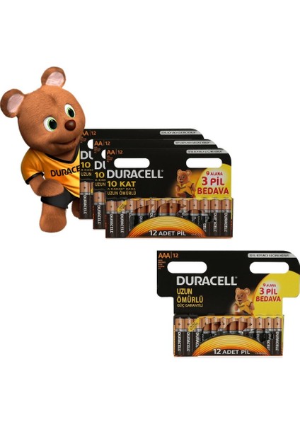 Alkalin 48'li Özel Pil Paketi(12 Aa +12 Aa+12 Aa +12 Aaa )
