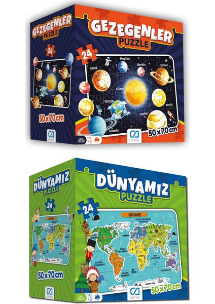 Ca Games 2'li Dünyamız ve Gezegenler Yer Puzzle Seti