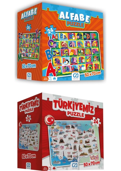 2'li Alfabe ve Türkiyemiz Yer Puzzle Seti
