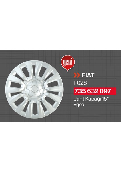 Tisa Fiat Egea 15" Jant Kapağı 4'lü Takım JKF026