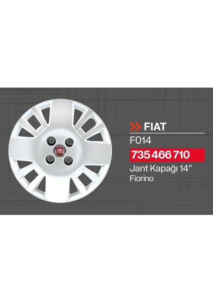 Tisa Fiat Fiorino 14" Jant Kapağı 4'lü Takım JKF014