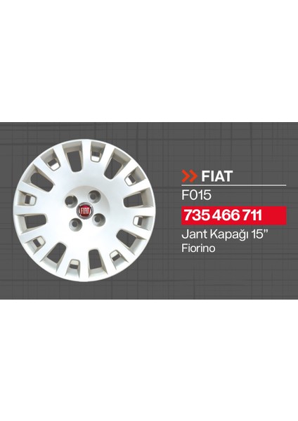 Tisa Fiat Fiorino 15" Jant Kapağı 4'lü Takım JKF015