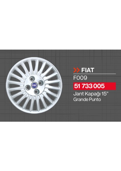 Tisa Fiat Grande Punto 15" Jant Kapağı 4'lü Takım JKF009