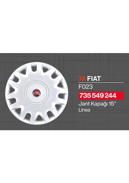 Tisa Fiat Linea 15" Jant Kapağı 4'lü Takım JKF023