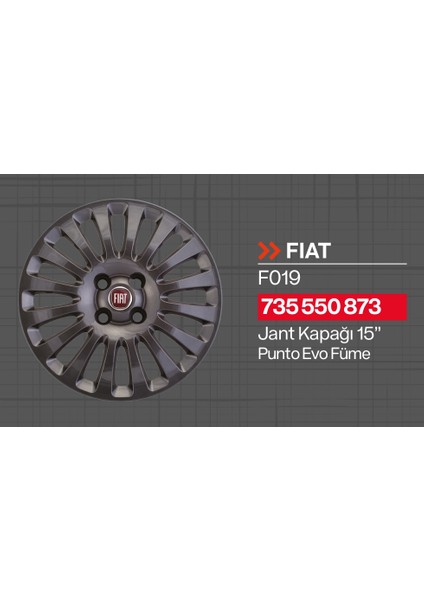 Tisa Fiat Punto - Evo 15" Jant Kapağı 4'lü Takım JKF019