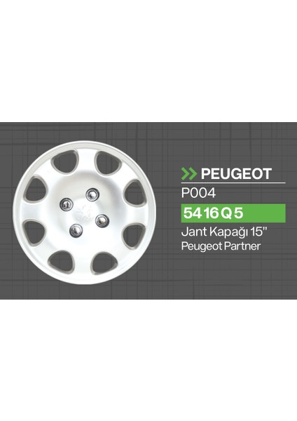 Tisa Peugeot Partner 15" Jant Kapağı 4'lü Takım JKP004