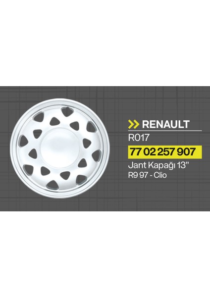 Tisa Renault Clio - R19 Tip 13" Jant Kapağı 4'lü Takım JKR017