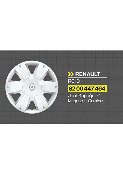 Tisa Renault Megane Caraibes 15" Jant Kapağı 4'lü Takım JKR010