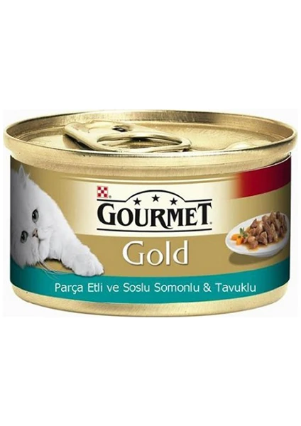 Gourmet Gold Somonlu Tavuklu Konserve 85 g 12 Adet