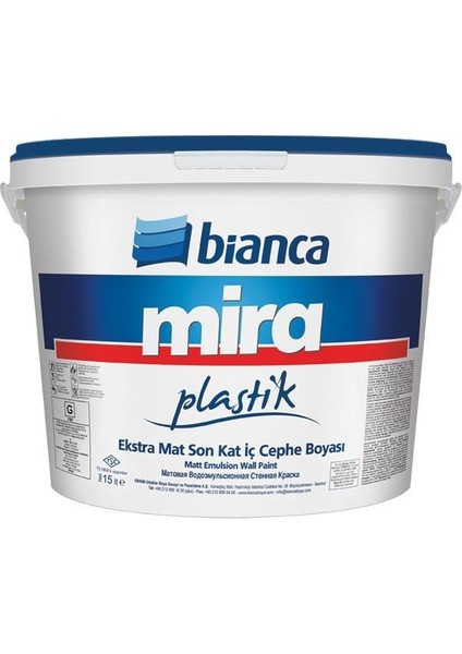 Mira Plastik 2.50lt Beyaz