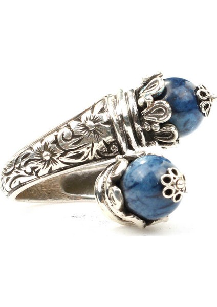 925 Ayar Gümüş Lapis Taşlı Çapraz Yüzük fiyatları