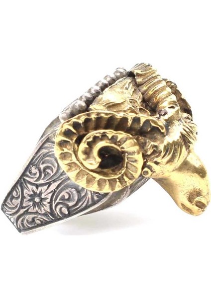 925 Ayar Gümüş Koç Kafalı Tasarım Yüzük fiyatları