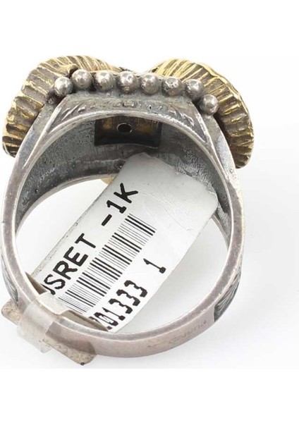 925 Ayar Gümüş Koç Kafalı Tasarım Yüzük indirimleri