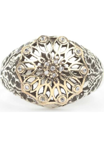 925 Ayar Gümüş Antik Tasarım Taşlı Yüzük fırsatları