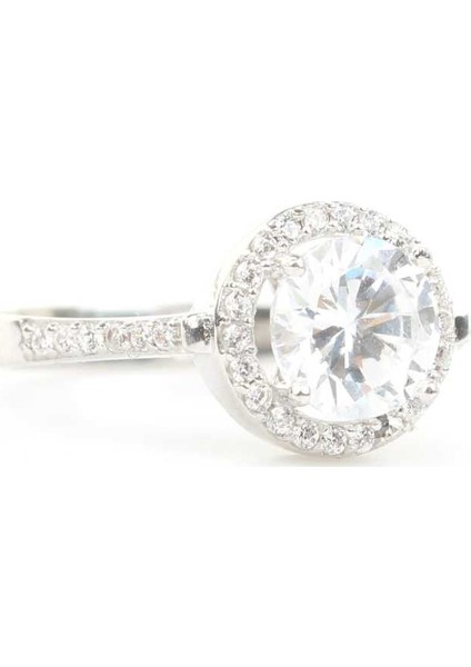 925 Ayar Gümüş 17 Carat Tektaş Yüzük