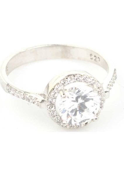 925 Ayar Gümüş 17 Carat Tektaş Yüzük fırsatları