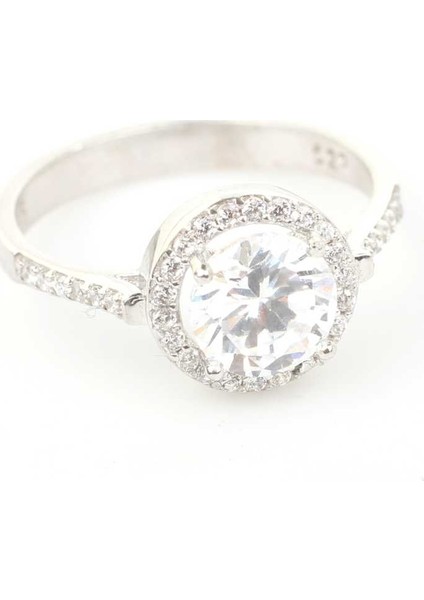 925 Ayar Gümüş 17 Carat Tektaş Yüzük indirimleri