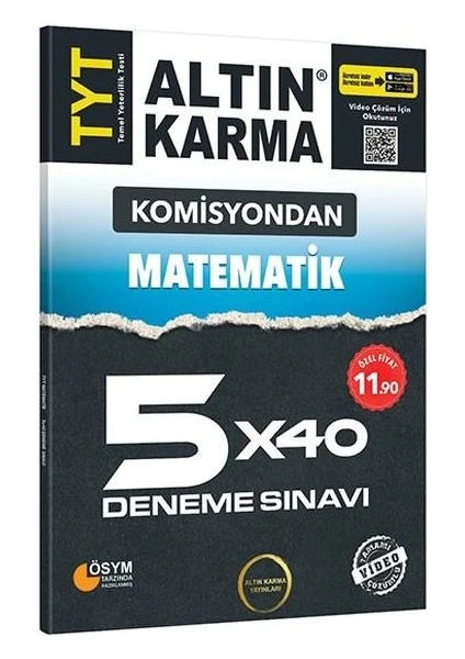 Altın Karma Yayınları  TYT Matematik 5 x 40 Deneme Sınavı