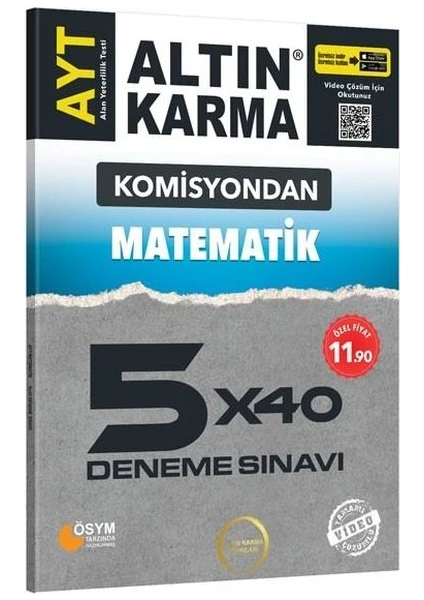 Altın Karma Yayınları AYT  Matematik 5 x 40 Deneme Sınavı