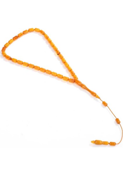 Sıkma Kehribar Sarı Tesbih