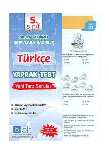 Bulut Eğitim ve Kültür Yayınları Eğitim 5. Sınıf Türkçe Yaprak Test