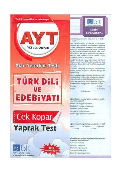 Bulut Eğitim ve Kültür Yayınları Eğitim AYT Türk Dili ve Edebiyatı Yaprak Test