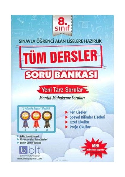 Bulut Eğitim ve Kültür Yayınları Eğitim 8. Sınıf Tüm Dersler Soru Bankası