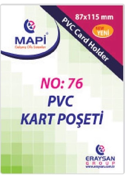 Kart P.Pvc No:76 87X115 Dikey 100 Lü 9101039