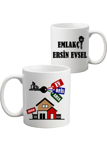 Emlakçıya Hediye Isimli Kupa Bardak