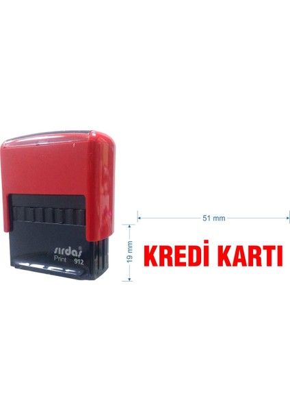 912 Kaşe Kırmızı Makine Kırmızı Keçe 'Kredi Kartı' Yazısı İle